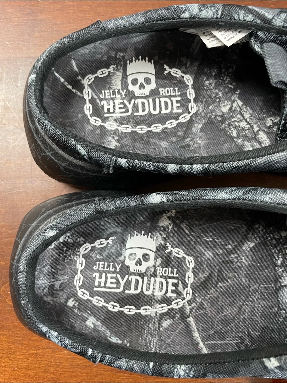 Hey Dude Jelly Roll Wally Comf Slip Limited Edition Black Camo Mens 11 Loafers